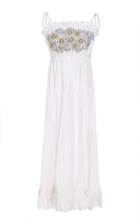 Innika Choo Embroidered Ruffle Midi Dress