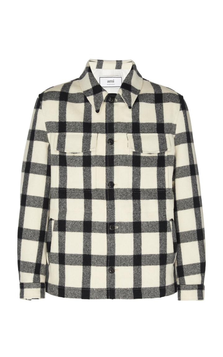 Ami Checked Flannel Jacket Size: S