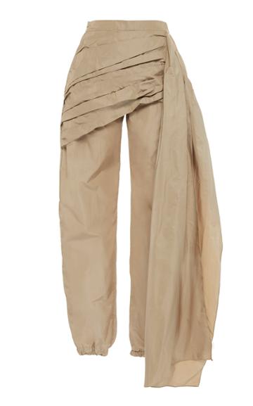By Efrain Mogollon Boulton Draped Taffeta Tapered Pants