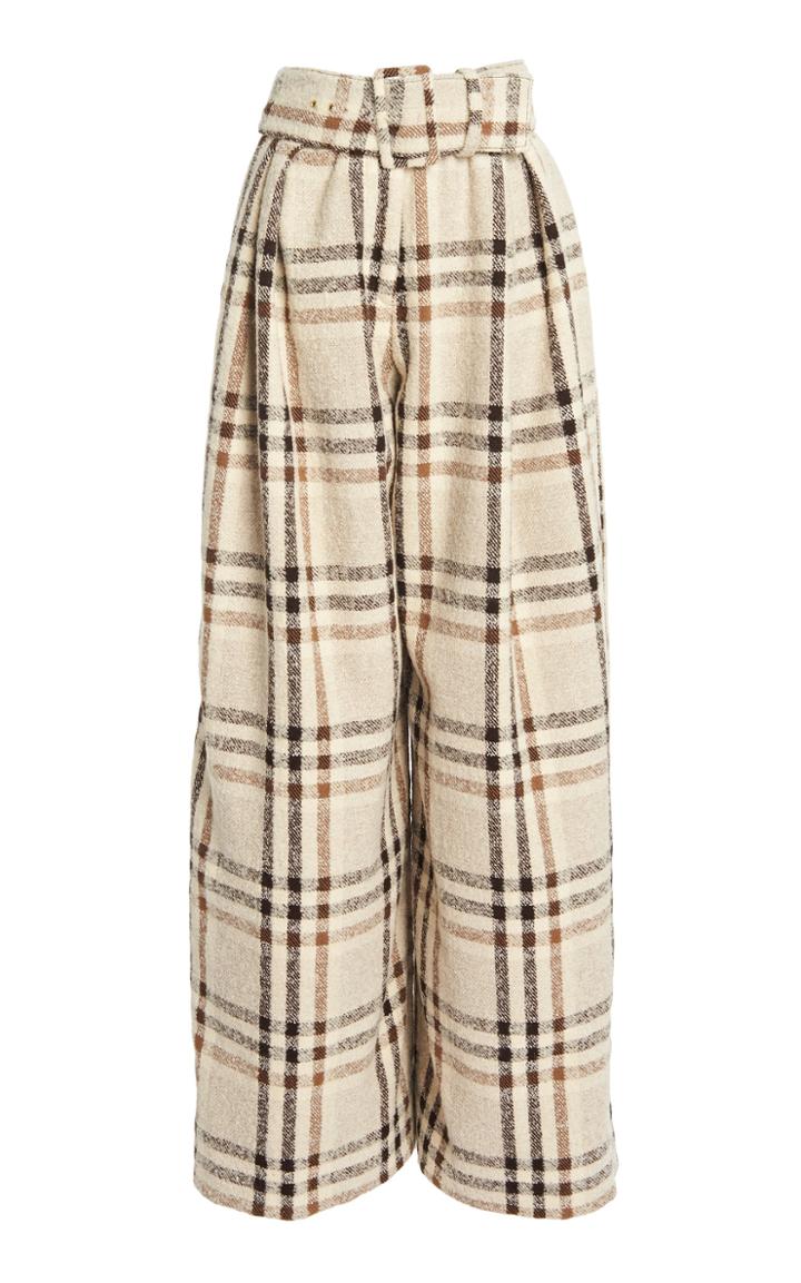 Moda Operandi Rosie Assoulin High-rise Plaid Wool-blend Pants