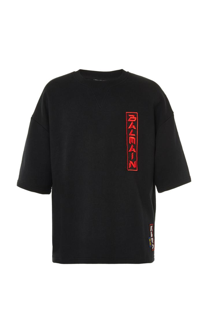 Balmain Logo-embroidered Cotton-jersey T-shirt