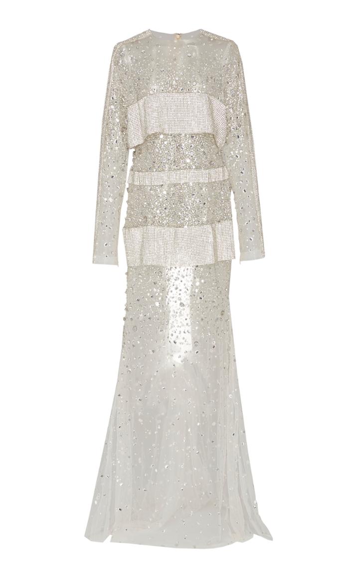 Christian Siriano Crystal Embellished Chiffon Gown