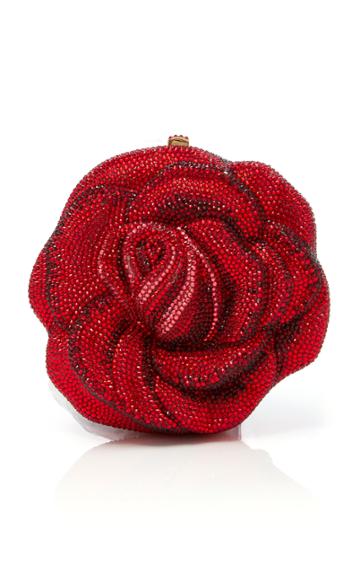 Judith Leiber Couture American Beauty Rose Crystal-embellished Clutch