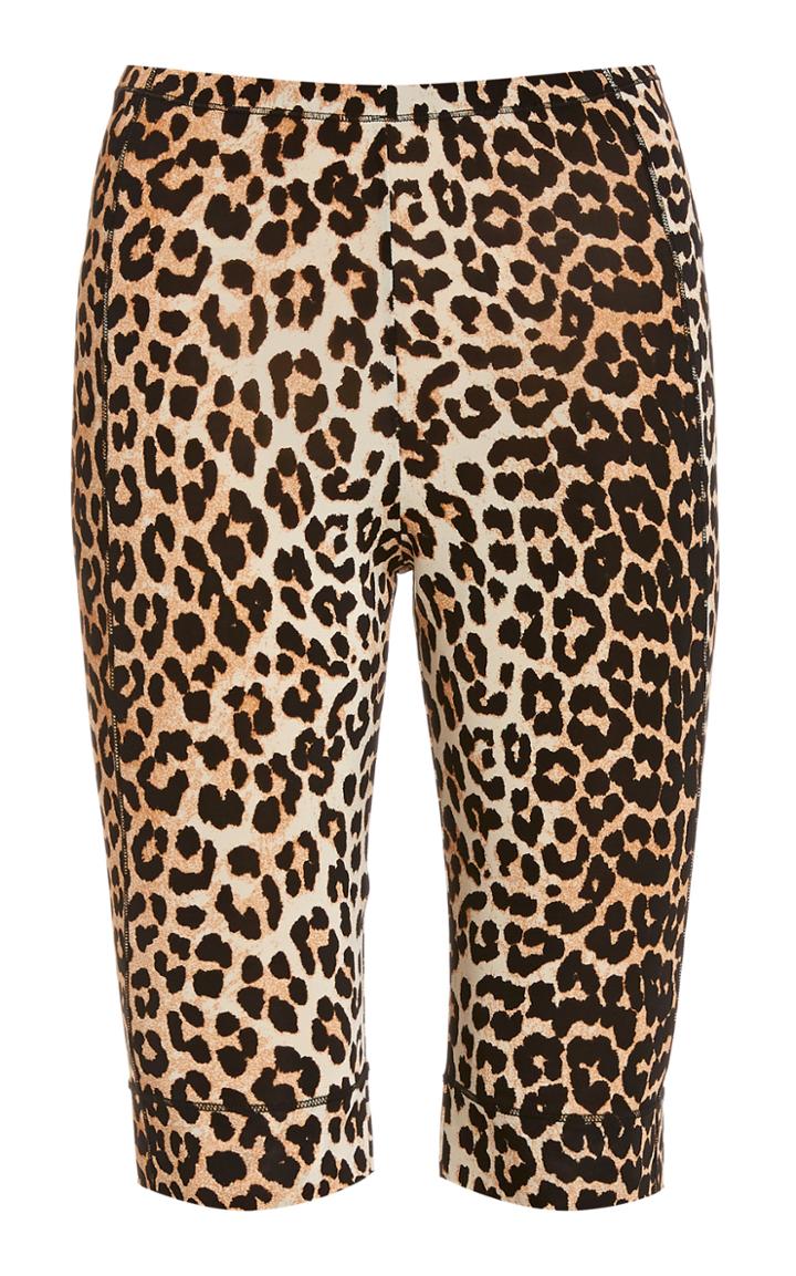 Ganni Leopard-print Jersey Bicycle Shorts