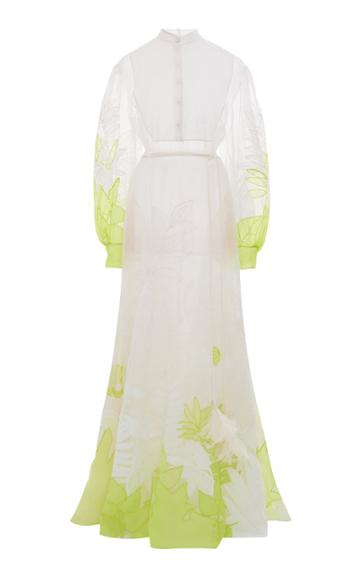 Moda Operandi Valentino Two-tone Sheer Embroidered Gown Size: 36