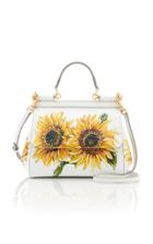 Dolce & Gabbana Floral-print Textured-leather Top Handle Bag