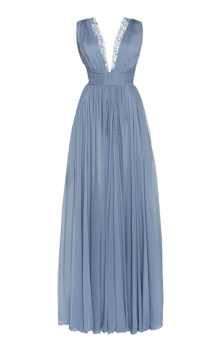 Moda Operandi Zuhair Murad Pleated Silk Gown