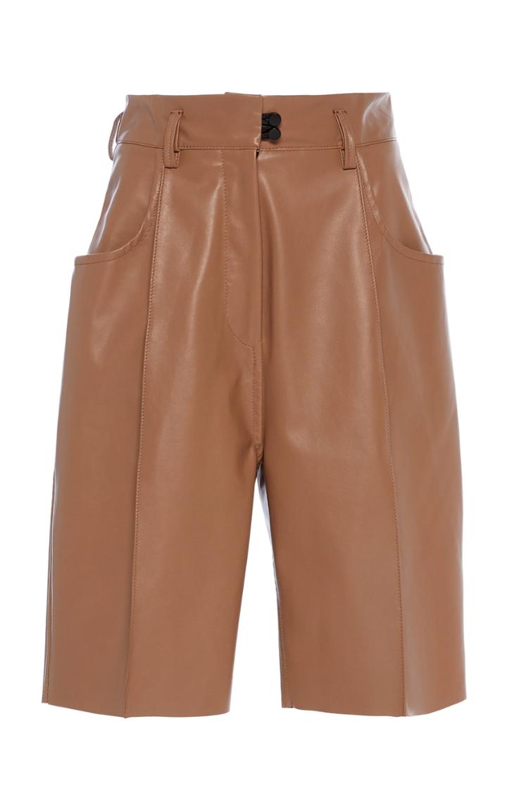 Moda Operandi Petar Petrov Hugo High-rise Leather Shorts Size: 34