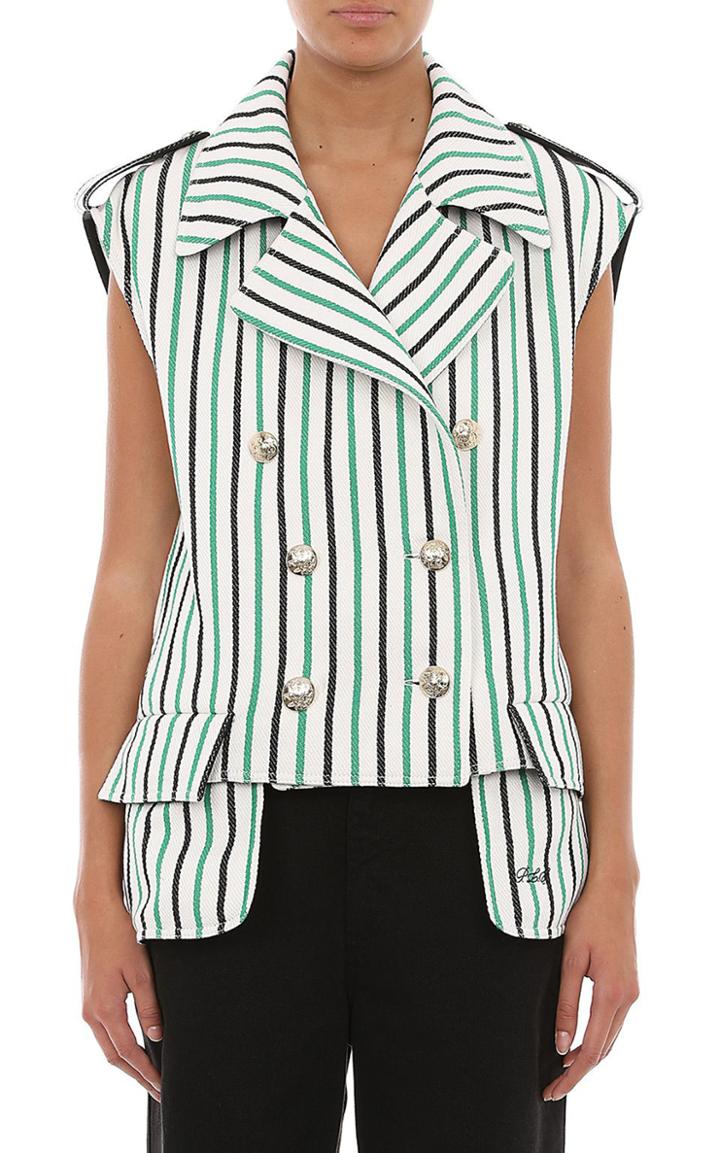 Moda Operandi Philosophy Di Lorenzo Serafini Striped Double-breasted Cotton Vest