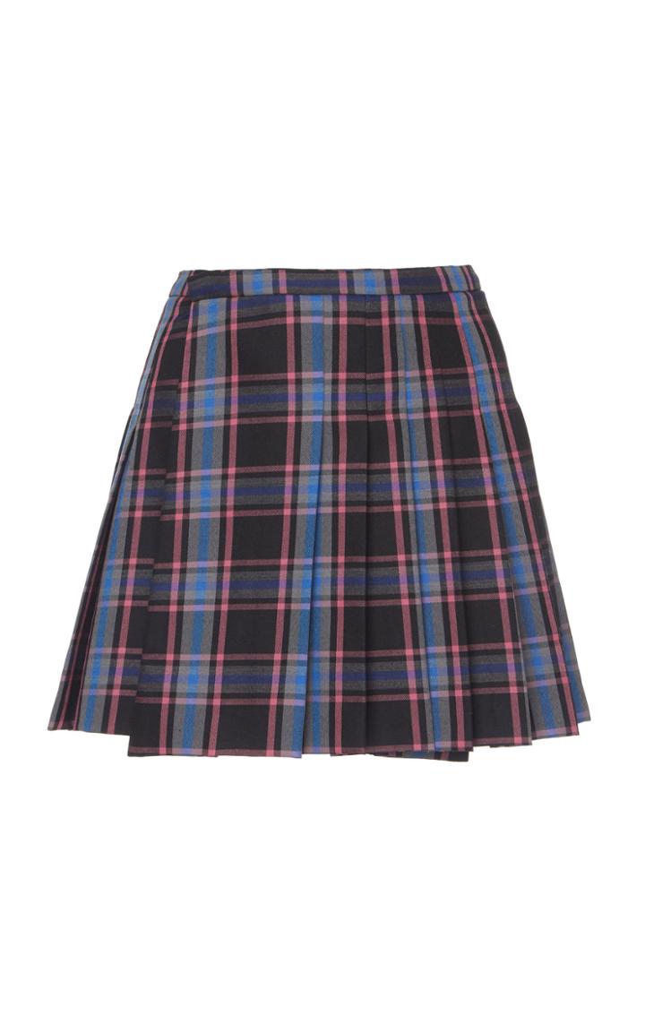 Matthew Adams Dolan Pleated Plaid Skirt