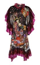 Mary Katrantzou Sequined Voile Fantasy Print Gown