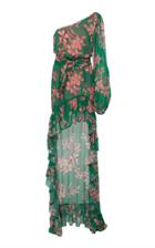 Alexis Jules One-shoulder Floral-print Chiffon Dress