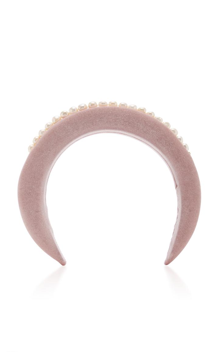 Wald Berlin Pearl-mebellished Velvet Headband