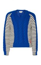 Alexander Mcqueen Striped Cable-knit Wool Sweater Size: S