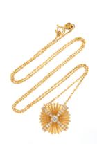 Crysellas Mini Urchinia 14k Yellow Gold Diamond Necklace