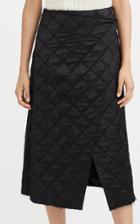 Moda Operandi Marina Moscone Quilted-satin Midi Wrap Skirt
