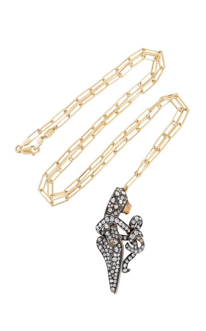 Mindi Mond 14k Gold, Silver And Diamond Necklace
