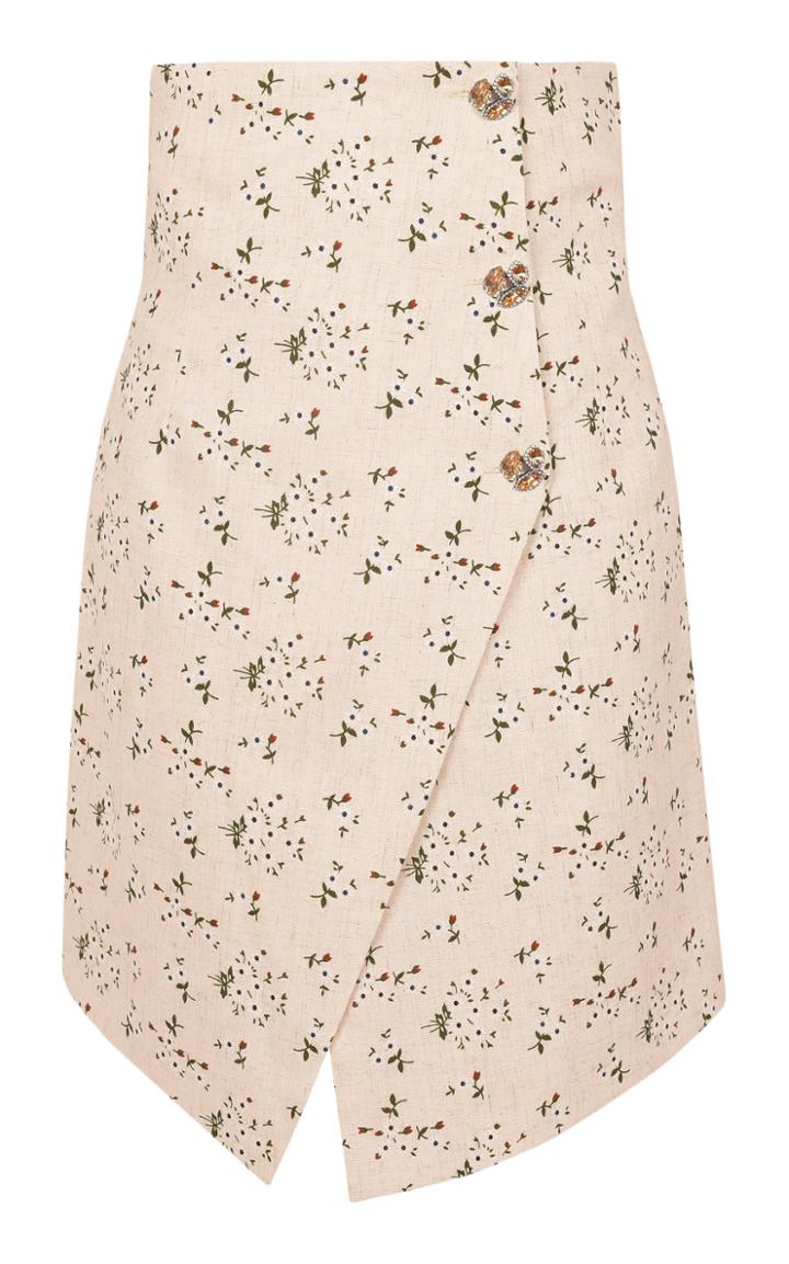 Dalood Floral Embellished Wrap Skirt