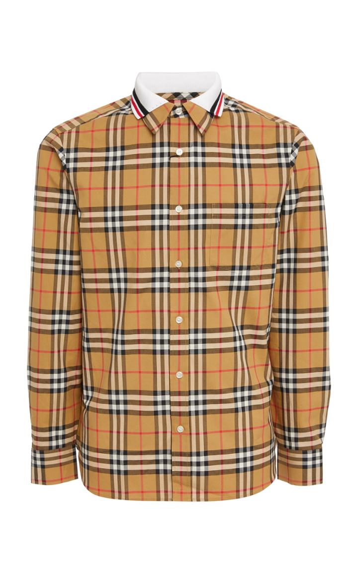 Burberry Edward Checked Cotton-pique Button-up Shirt