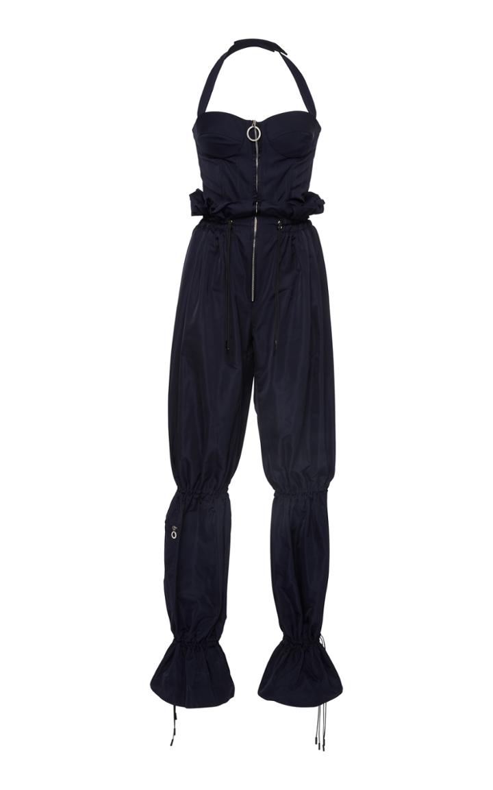 Jonathan Simkhai Rouched Taffeta Drawstring Jumpsuit