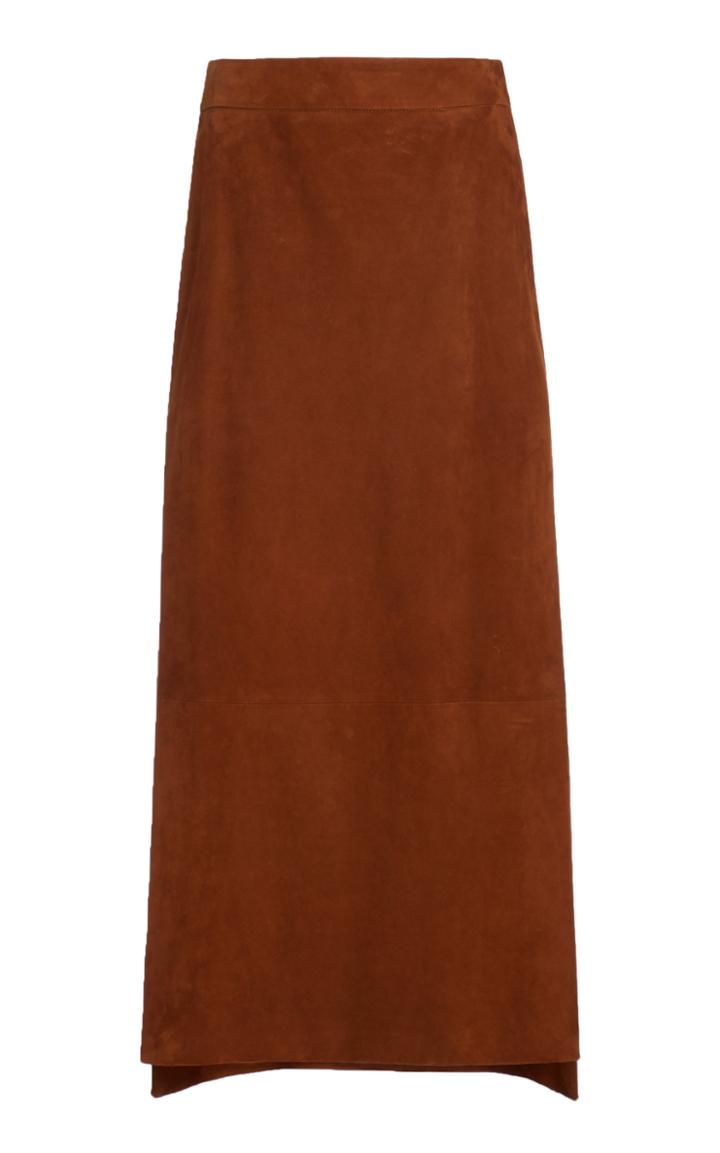 Moda Operandi Khaite Myla Suede Maxi Skirt
