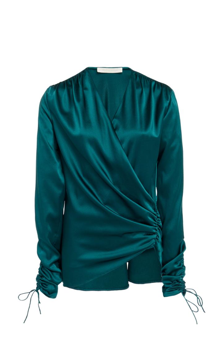 Jonathan Simkhai Asymmetric Silk Blouse
