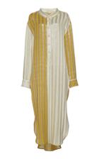Sandra Mansour Riviere Argentique Metallic Stripe Silk-blend Tunic Shirt