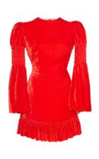 The Vampire's Wife Ruffled Velvet Mini Dress