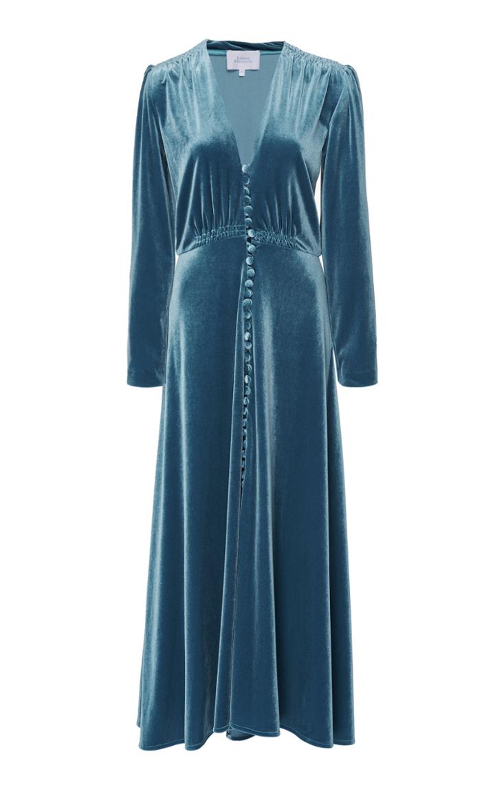 Luisa Beccaria Velvet Midi Dress