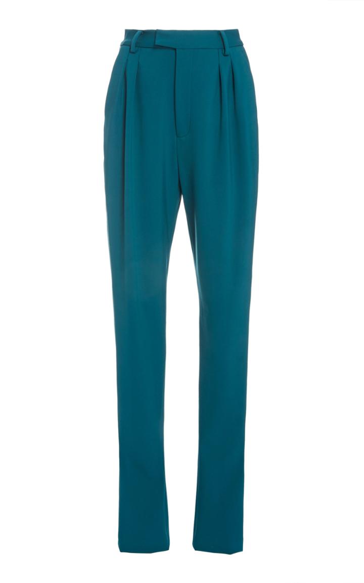 Moda Operandi Sally Lapointe Stretch Neoprene Elongated High-waisted Pleated Trouser