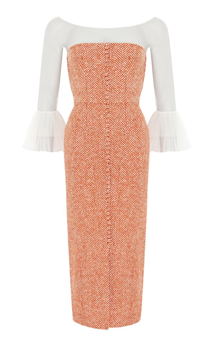 Razan Alazzouni Tweed Buttoned Down Dress