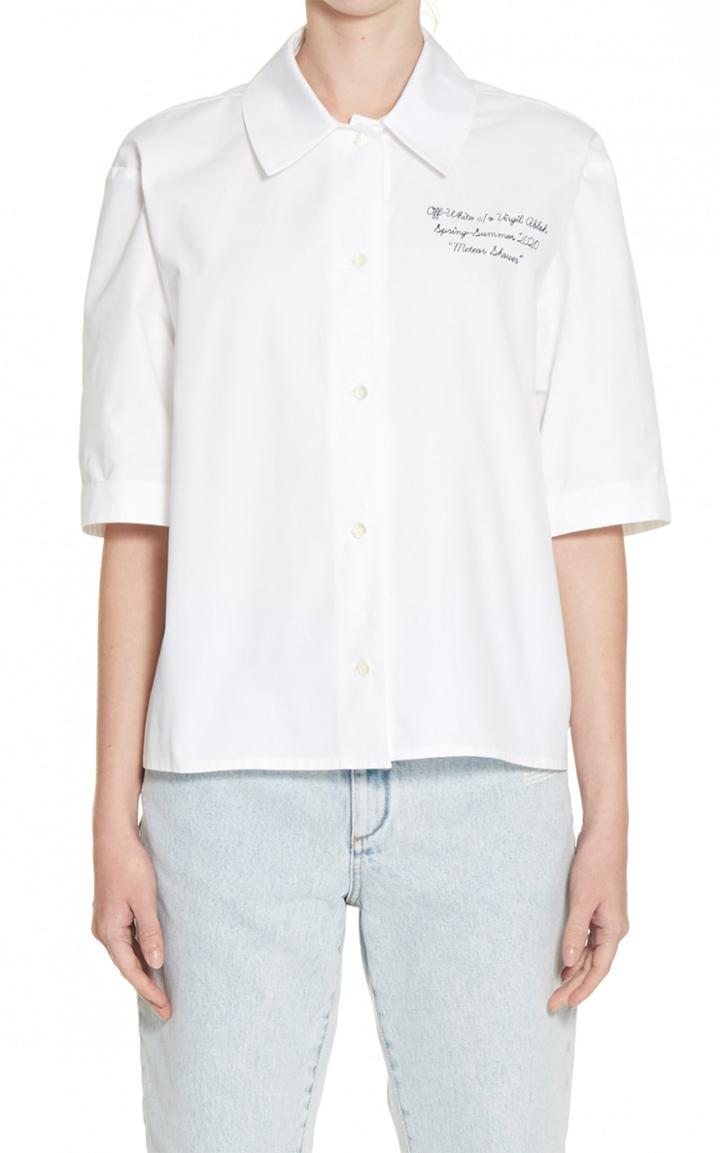 Moda Operandi Off-white C/o Virgil Abloh Bowling Short-sleeve Poplin Button-down Si