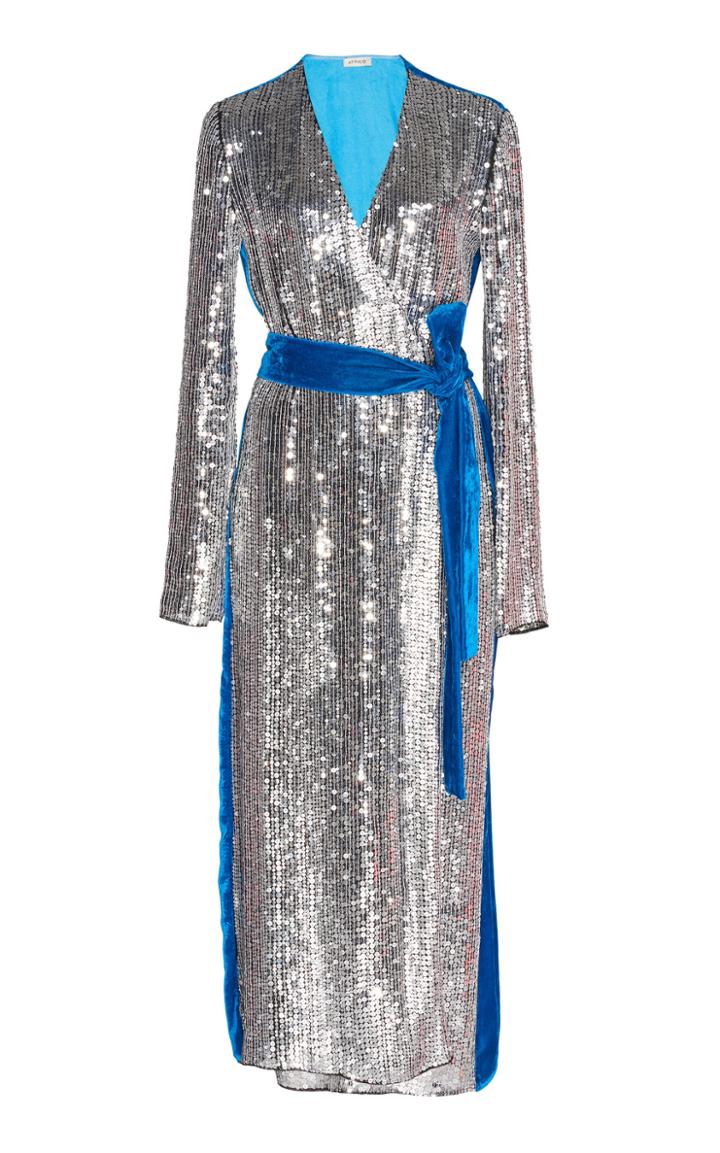 Attico Sequined Velvet Robe Dress