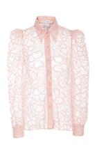 Jill Stuart Isabelli Butterfly Lace Button Down Shirt