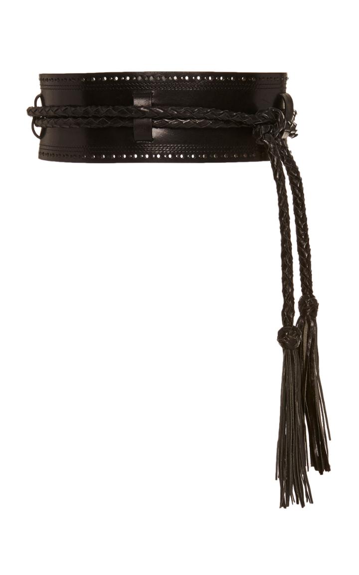 Carolina Herrera Tasseled Leather Belt Size: S