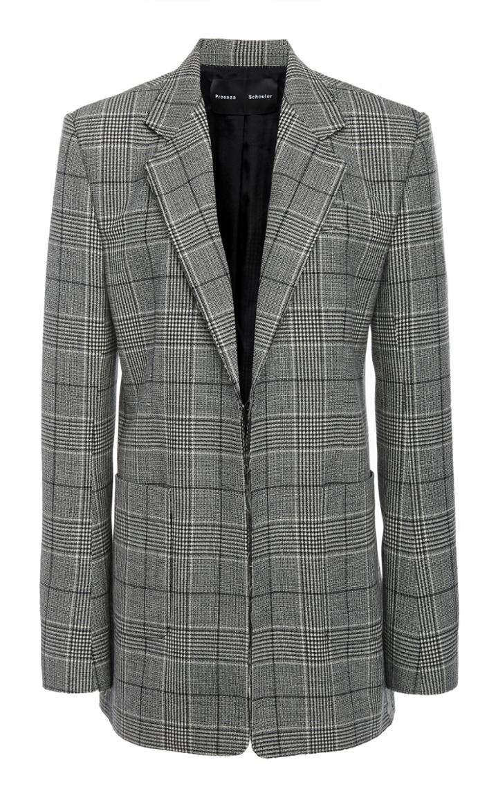 Proenza Schouler Plaid Pocketed Wool-blend Blazer
