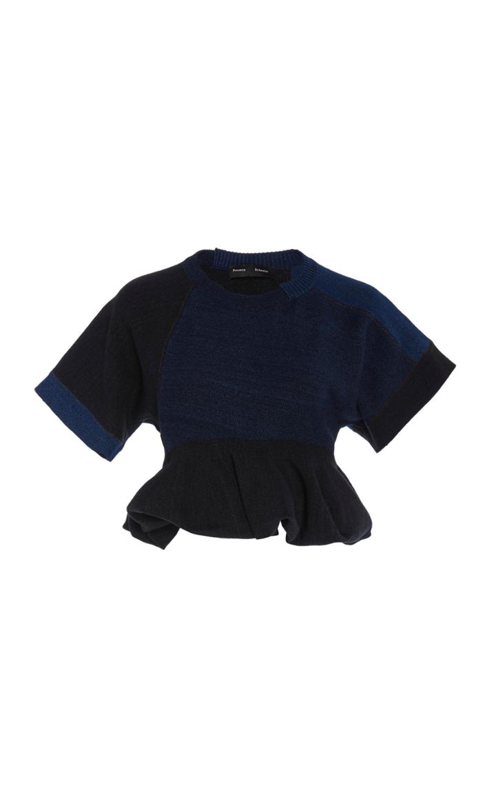 Proenza Schouler Pieced Ribbed-knit Peplum Top