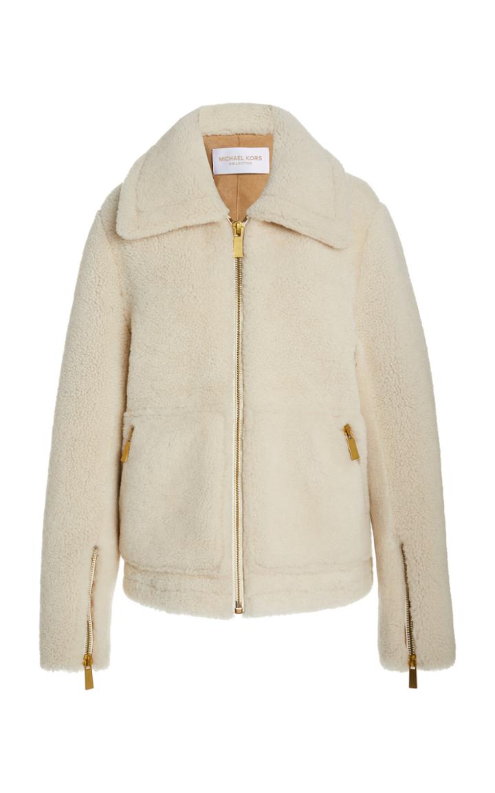 Moda Operandi Michael Kors Collection Shearling Bomber Jacket