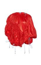 Mugler One-shoulder Coated Parachute Top