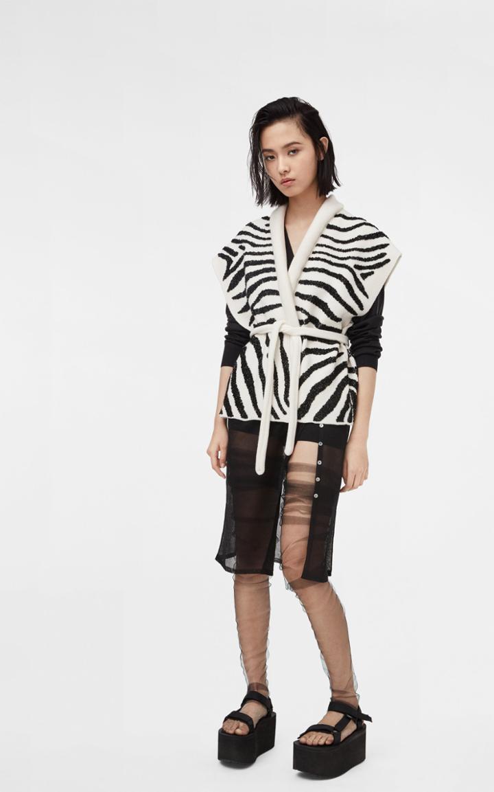 Moda Operandi Alanui Sleeveless Zebra-print Wool Sweater Size: M