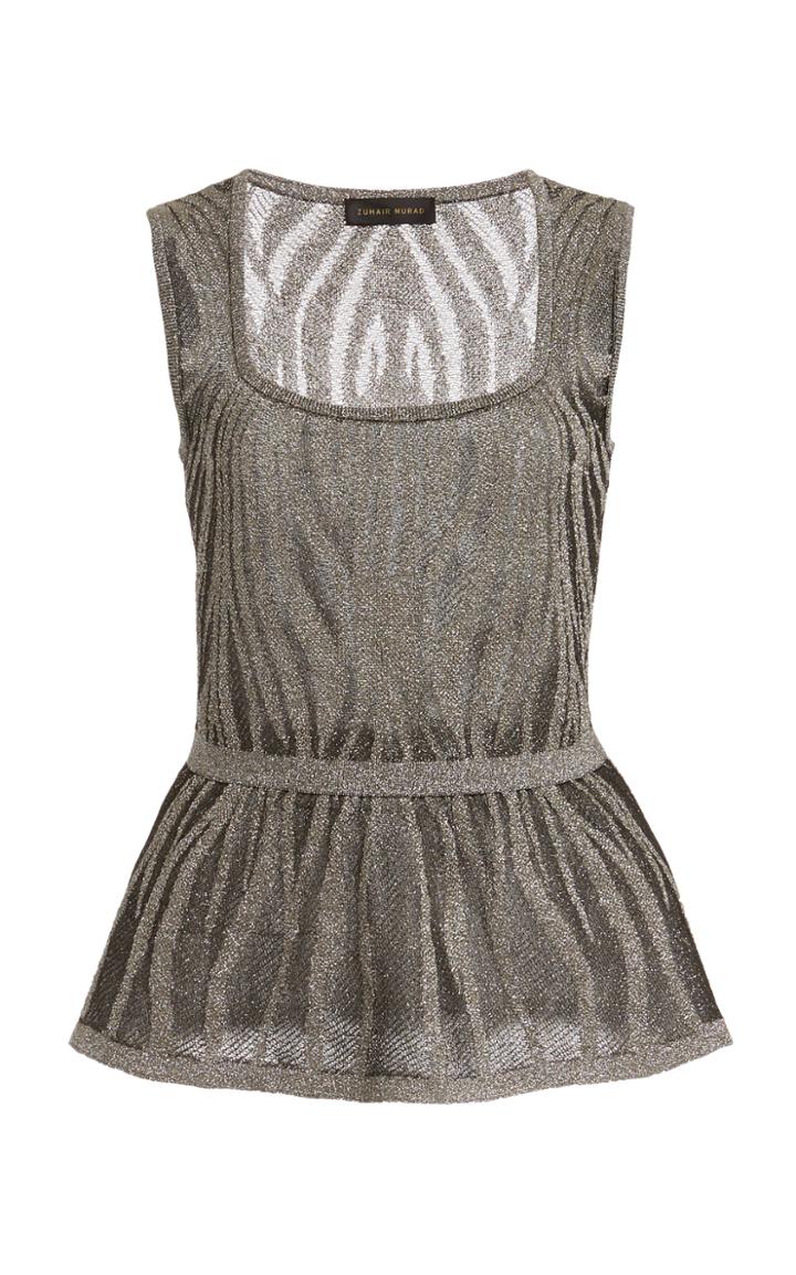 Moda Operandi Zuhair Murad Zebra-print Lurex Top