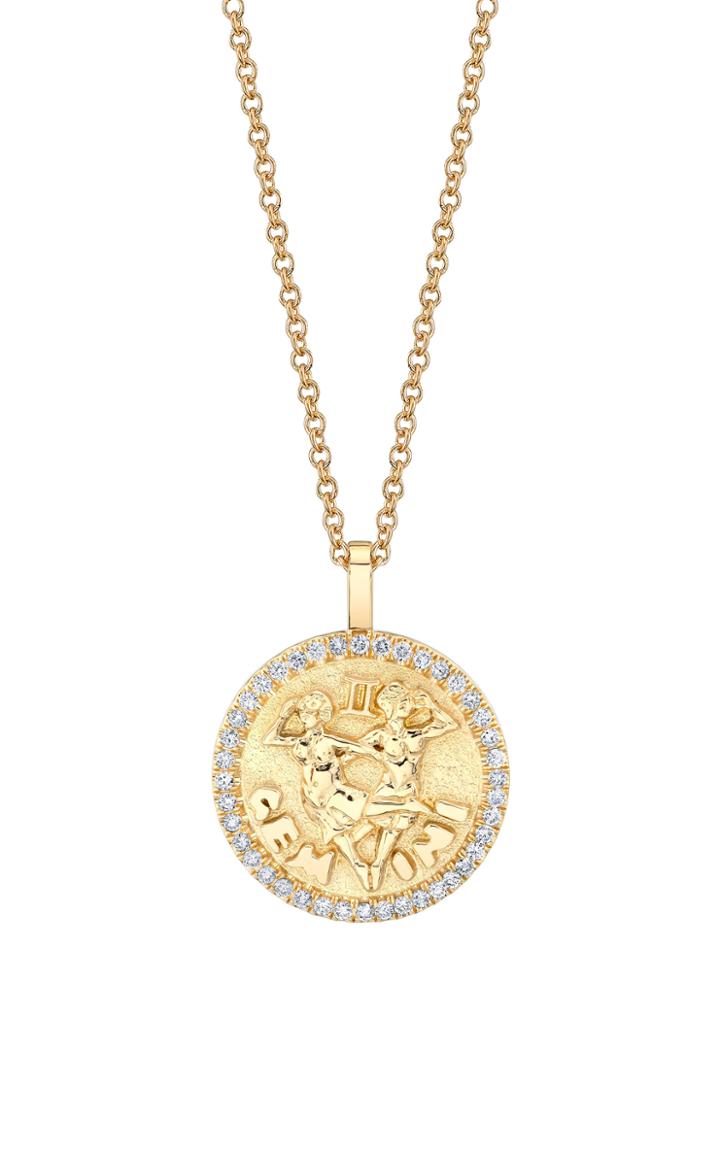 Moda Operandi Anita Ko 18k Gold Gemini Zodiac Necklace Size: Rose Gold