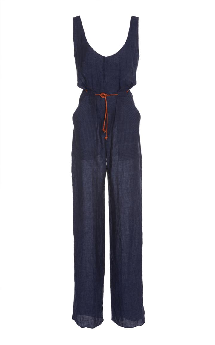 Martin Grant Straight Cut Linen Jumpsuit