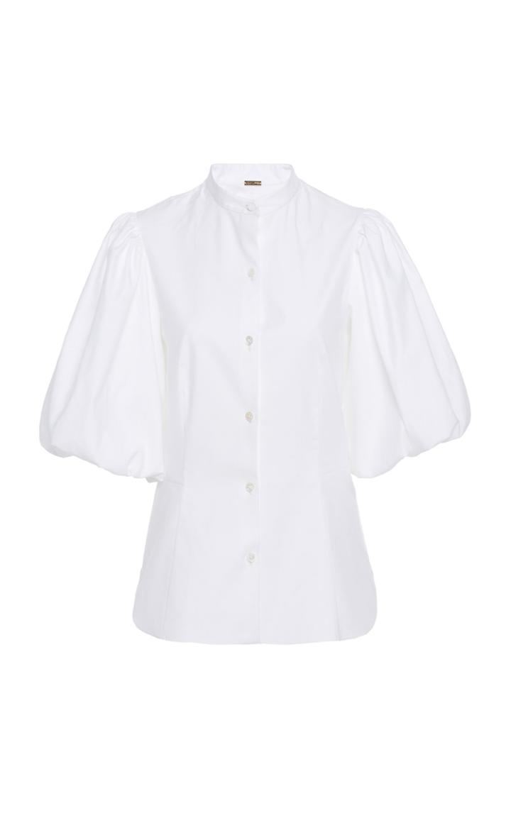 Adam Lippes Cotton Poplin Fitted Blouse