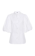 Adam Lippes Cotton Poplin Fitted Blouse