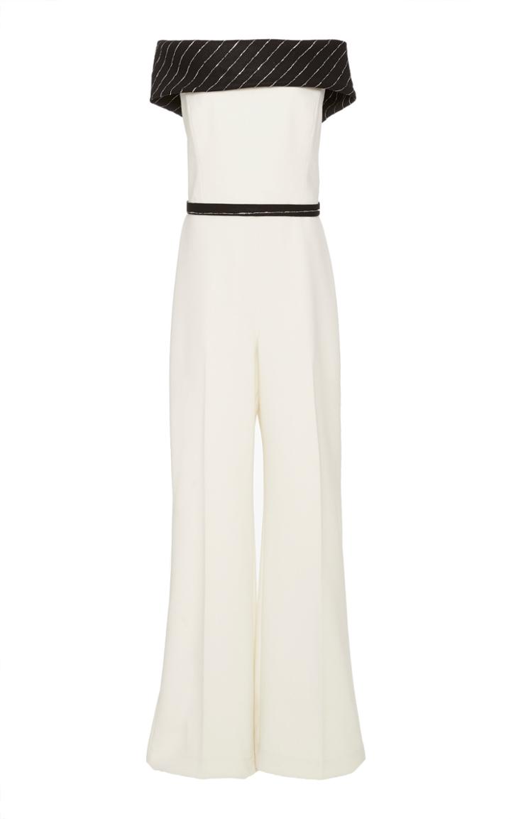 Christian Siriano Off-the-shoulder Crepe Jumpsuit