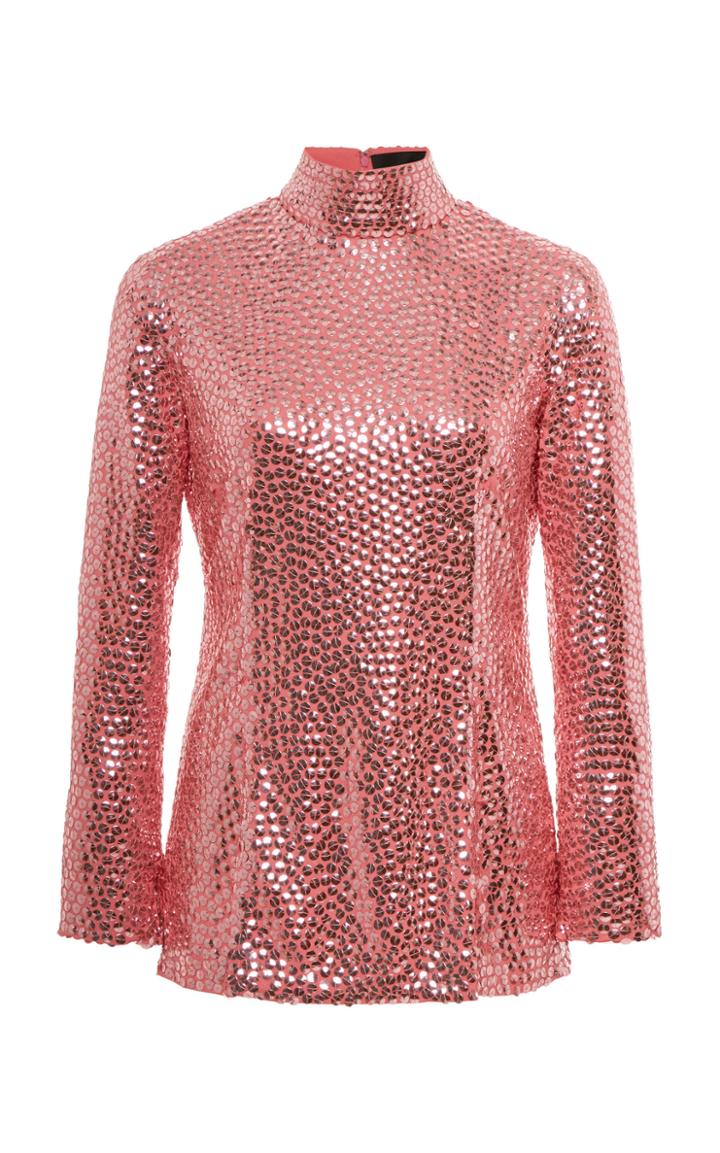 Moda Operandi Marc Jacobs Sequined Silk Mock-turtleneck Top Size: 00