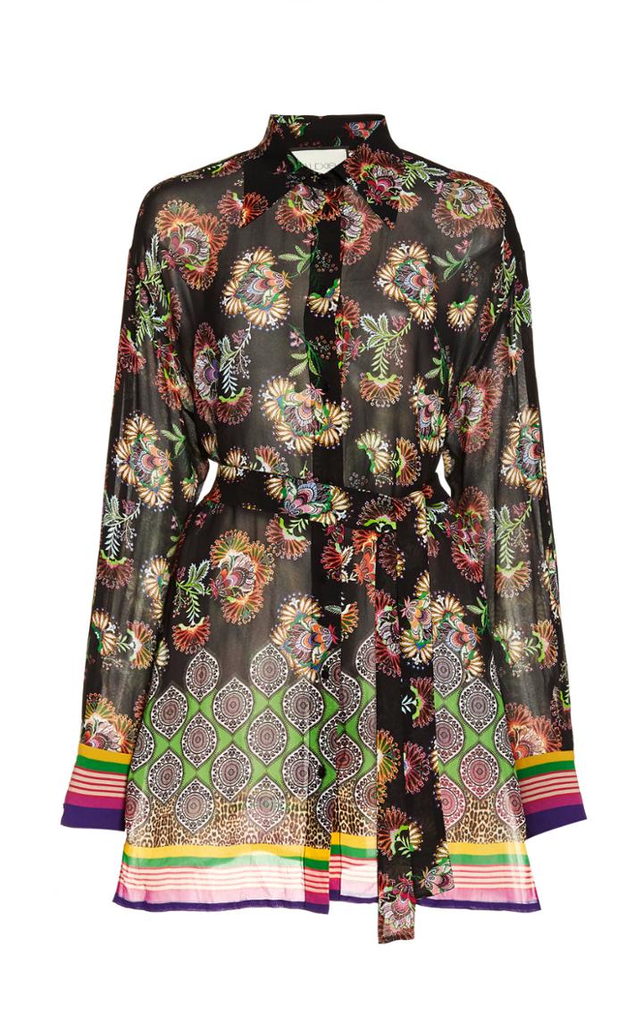 Alexis Foley Printed Crepe Cropped Top