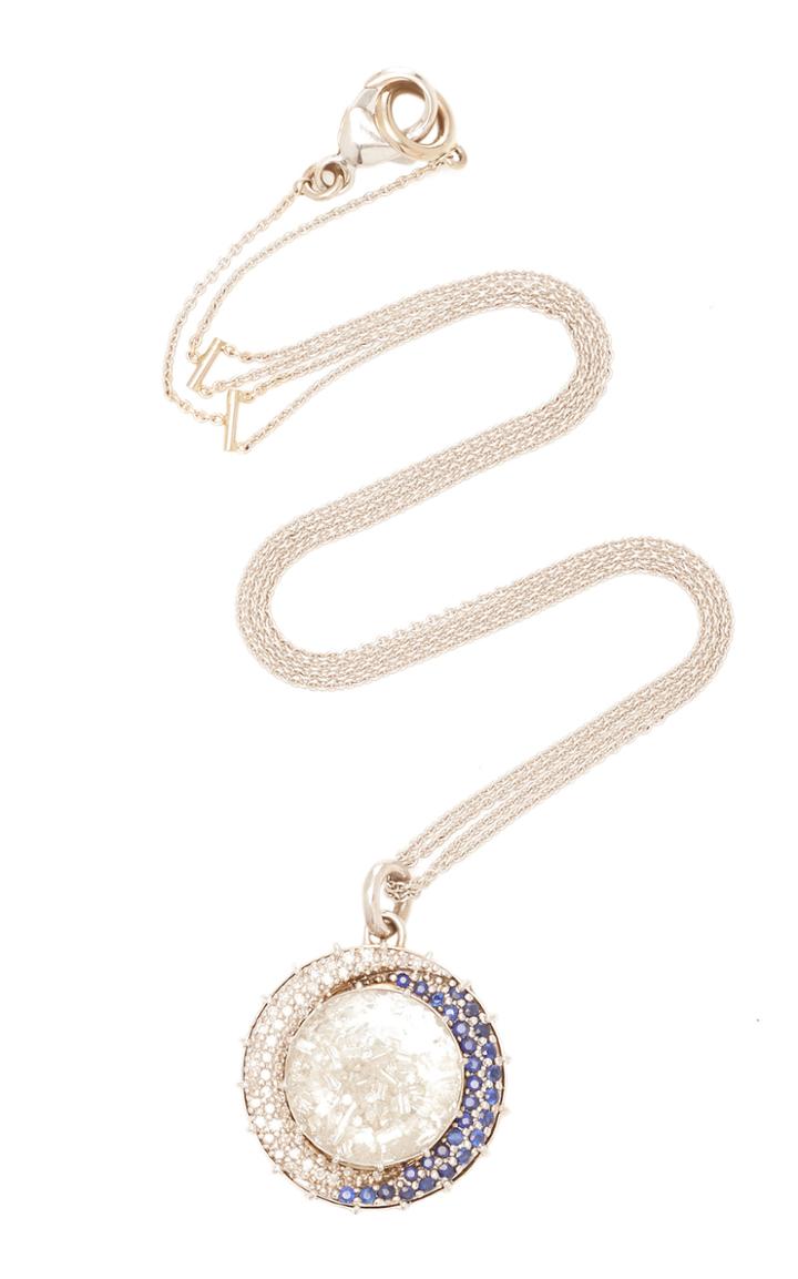 Renee Lewis Shake 18k Gold Diamond And Sapphire Necklace