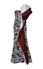 Elizabeth Kennedy Novelty Velvet Gown With Double Ruffle
